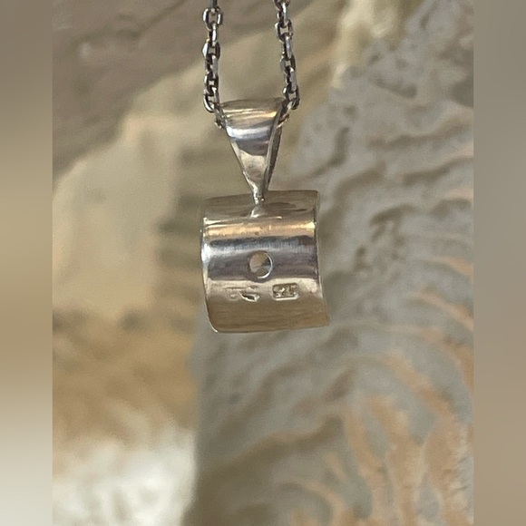 ✨ Vintage Sterling Silver Italian 925 Necklace with Crystal Pendant Earring Set✨ - Picture 7 of 16